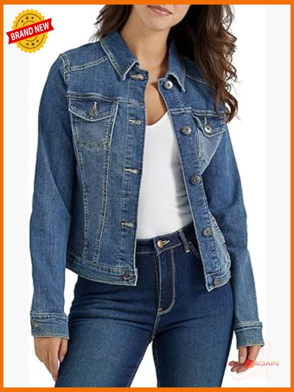 Classic Denim Jacket with Button Closure and Pockets